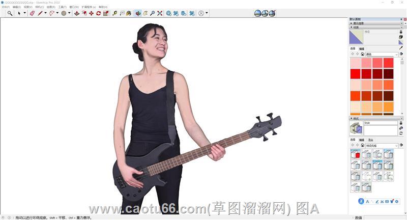 弹吉他女人模型资源，一键下载不容错过！