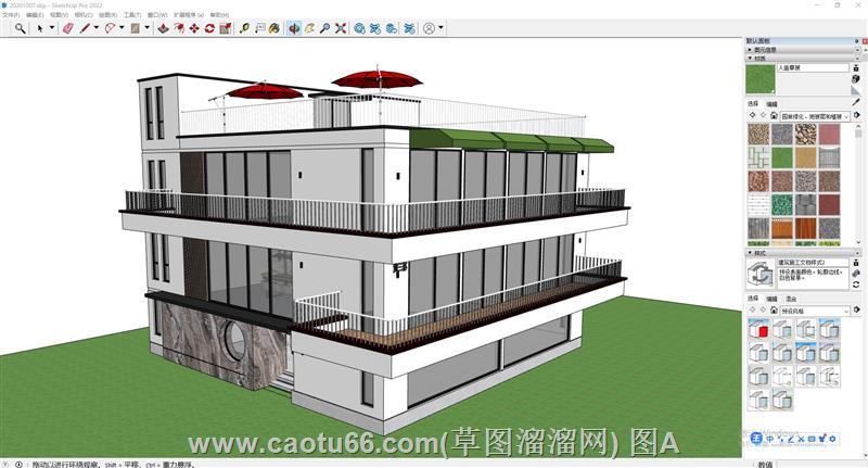 极简三层住宅模型来袭，玻璃与栏杆结合，展现时尚建筑美学