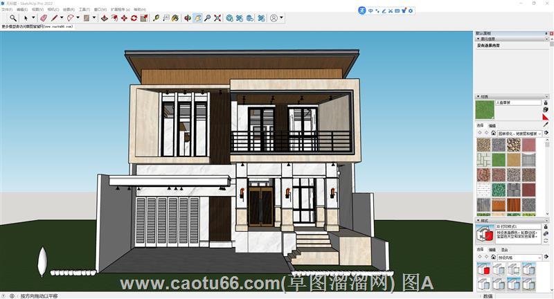 精致别墅立面模型展现独特建筑风格