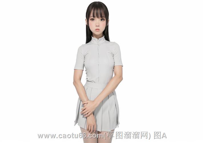 清新来袭！站姿女孩人物模型，简约穿搭尽显青春少女气质
