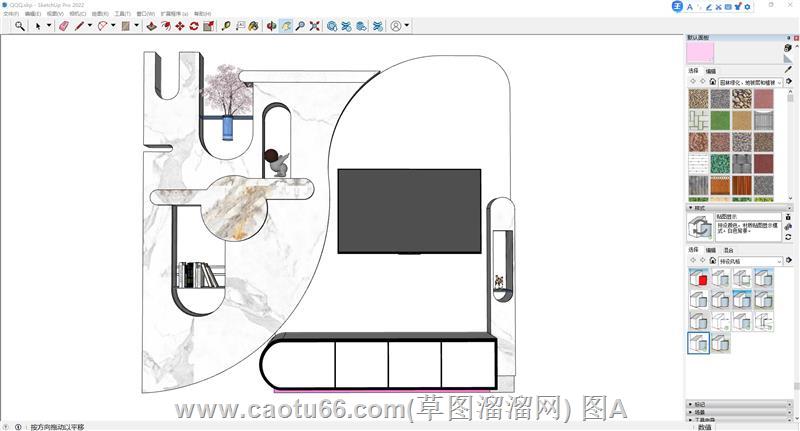 独特曲线勾勒的创意电视柜，兼具收纳与装饰的家居设计新典范
