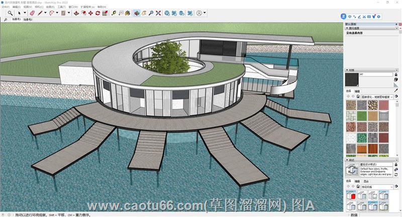 水中圆形特色民宿设计，环抱绿植与露天泳池超吸睛