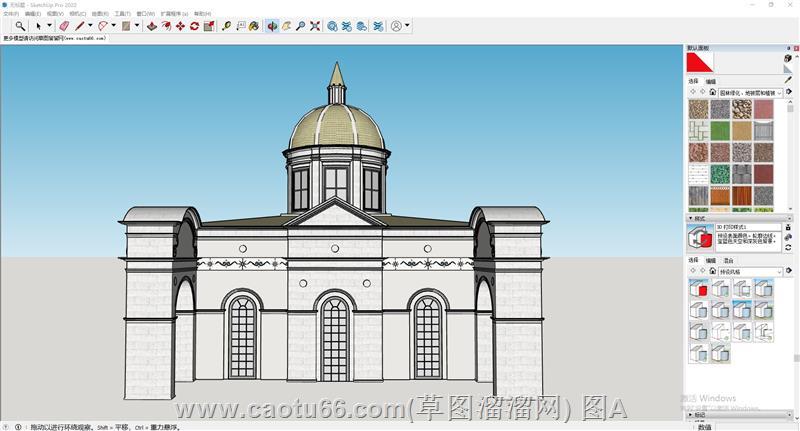 欧式穹顶教堂建筑，白色石墙搭配精致装饰，尽显典雅庄重
