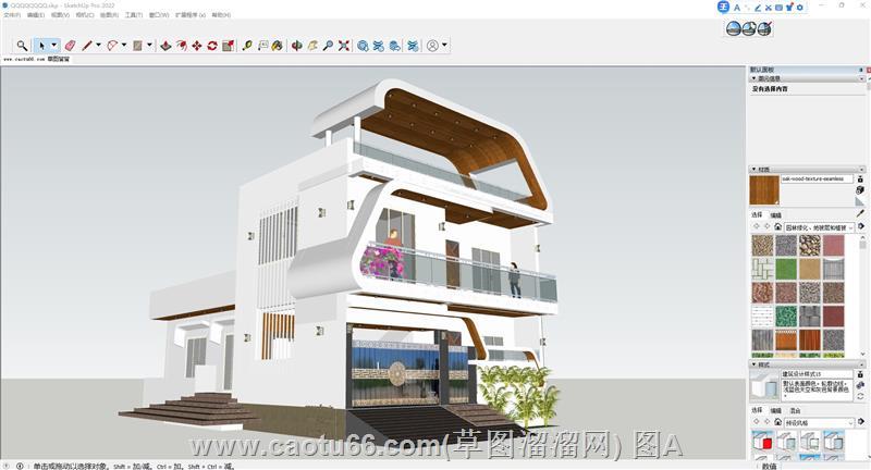 现代住宅：流畅线条与多元材质打造时尚建筑外观