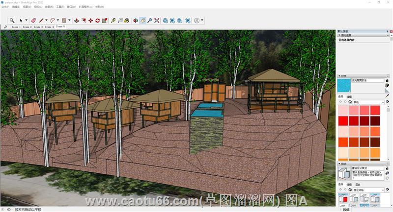 Sketchup林间木屋景观3D模型展示