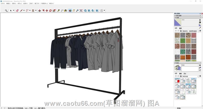 衣服装架sketchup模型库