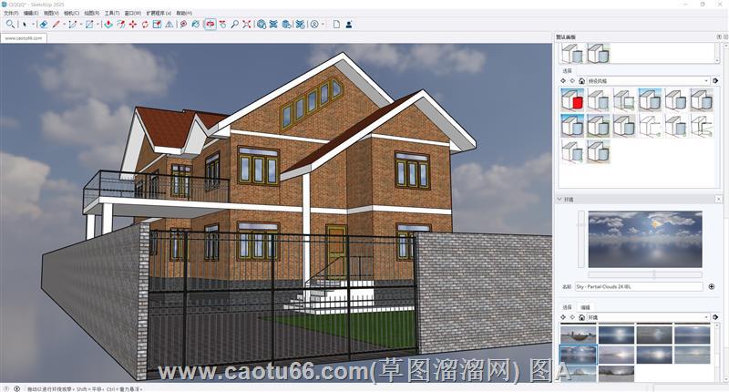 欧式坡屋顶别墅sketchup模型库