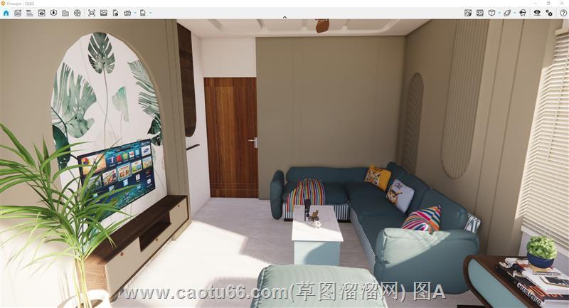 现代客厅沙发组合skp素材