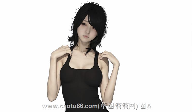 站姿女人人物su模型库免费下载