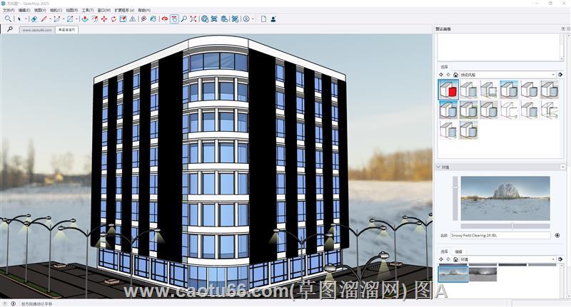 转角商业建筑sketchup网页版