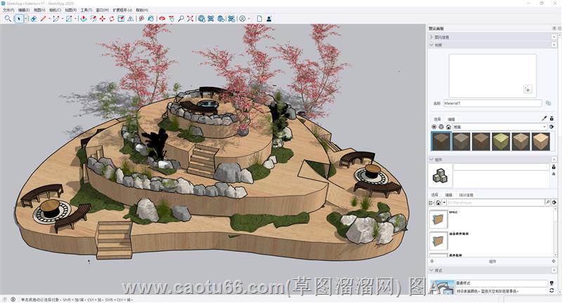 景观假山公园sketchup官方模型库