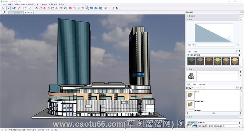 商业综合体建筑su免费素材