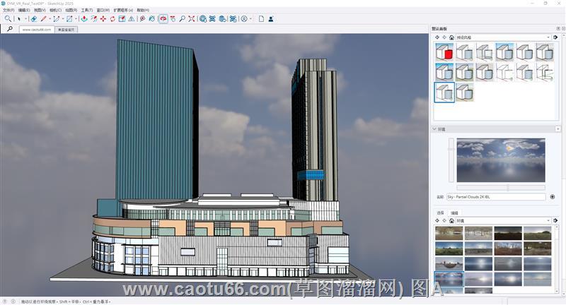商业综合体建筑Enscape渲染模型