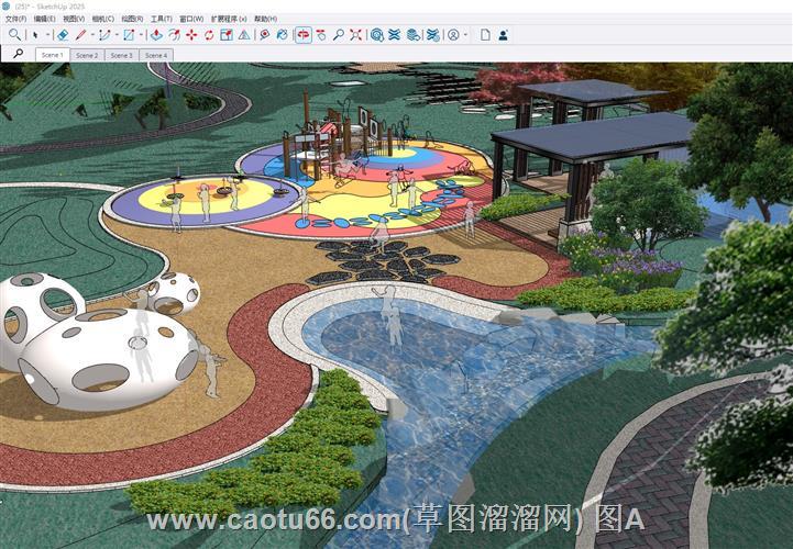 儿童活动区游乐区D5模型库