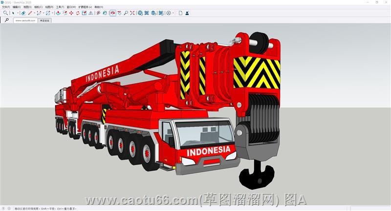 工程车起重机草图大师3d模型库