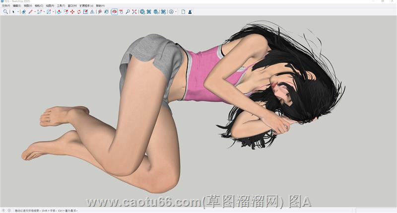 侧卧睡姿女子人物su模型素材网站推荐