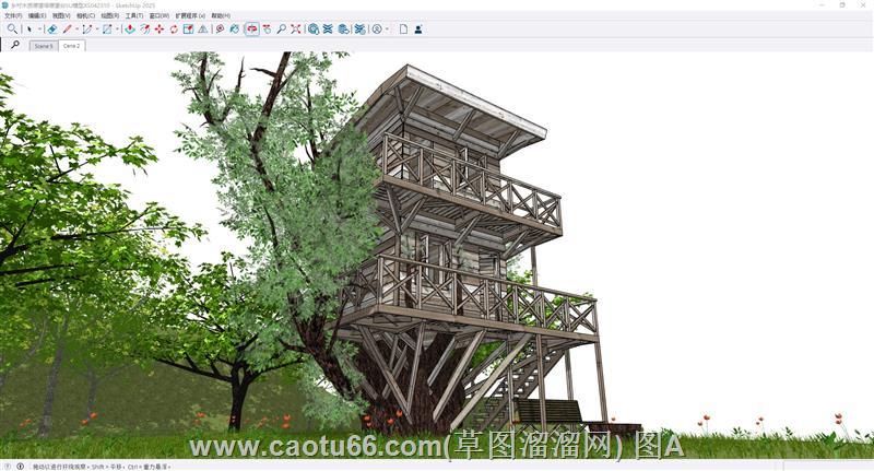 乡村瞭望台观景台enscape模型素材库