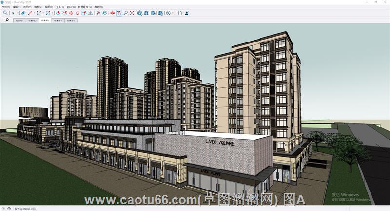 小区整体建筑规划免费su模型库