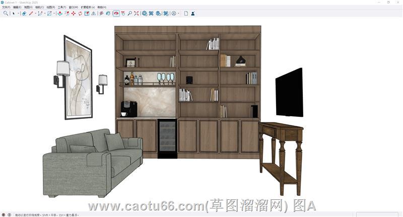 书柜沙发SU模型