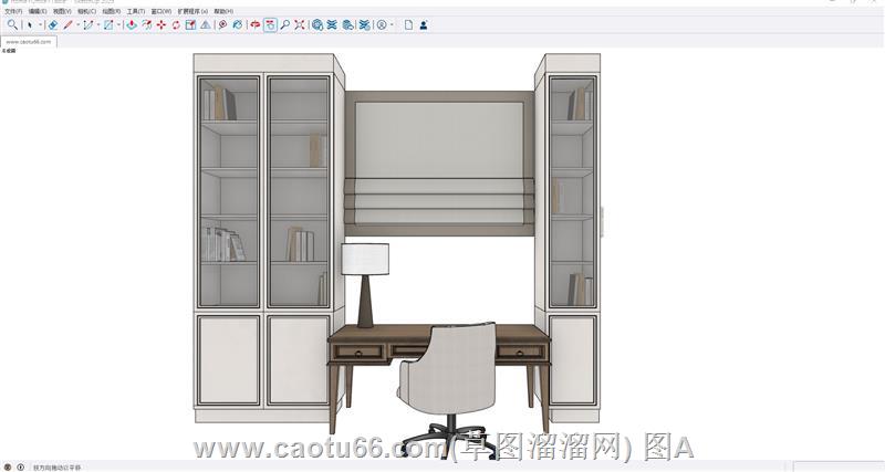 书柜书桌SU模型