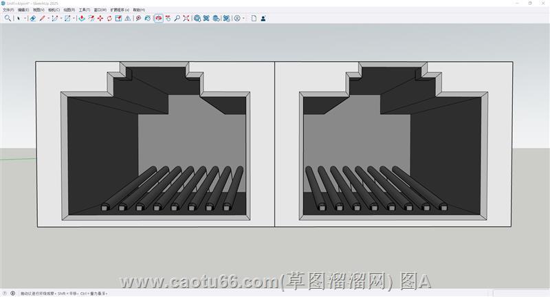 网线口线槽SU模型