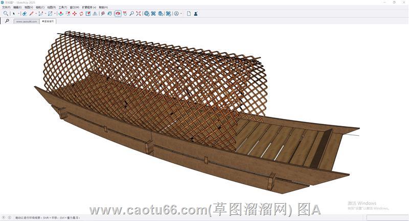 木船小船乌篷船SU模型