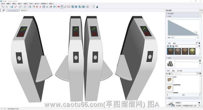 人行道闸机SU模型