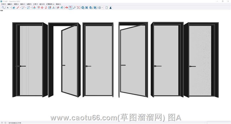 长虹玻璃门卫生间门SU模型
