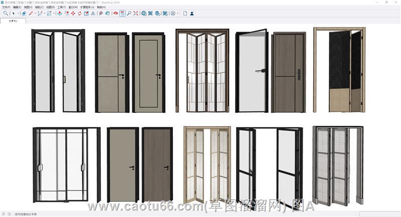 长虹玻璃门折叠门SU模型