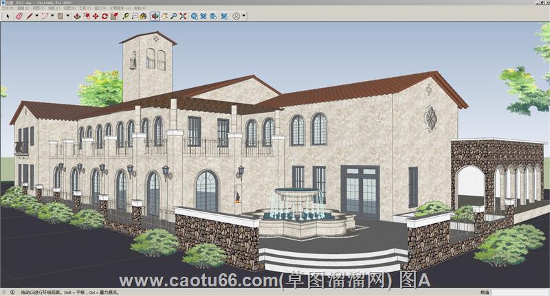 欧式教堂建筑SU模型