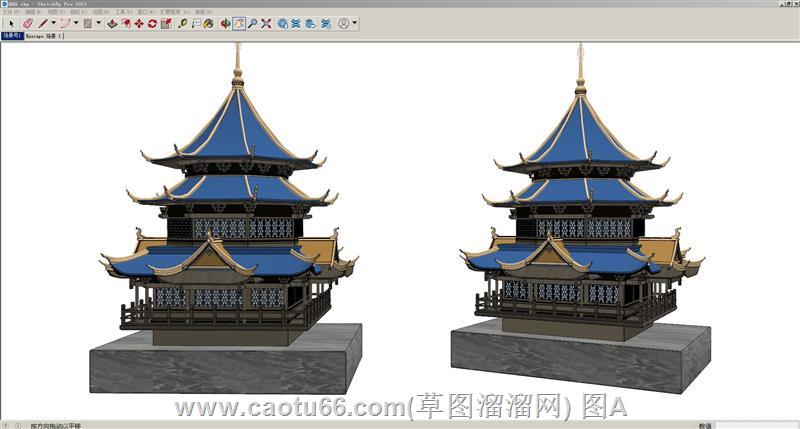 古建筑塔楼宝塔SU模型