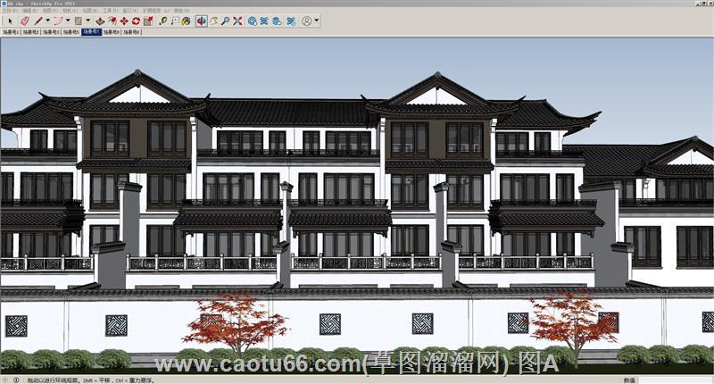 江南别墅建筑SU模型