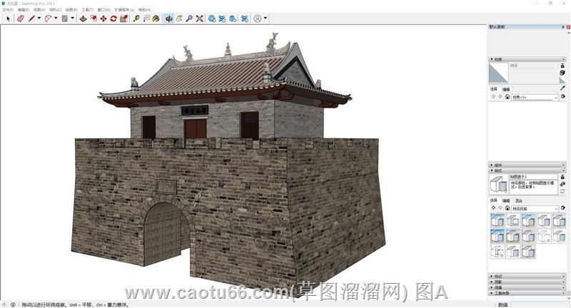 城门城楼关隘SU模型