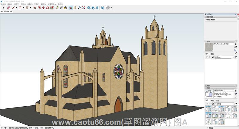 哥特式教堂建筑SU模型
