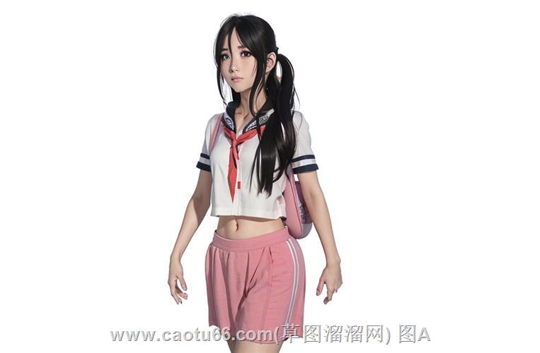 背书包的女生人物SU模型