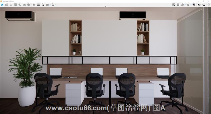 书桌书柜SU模型