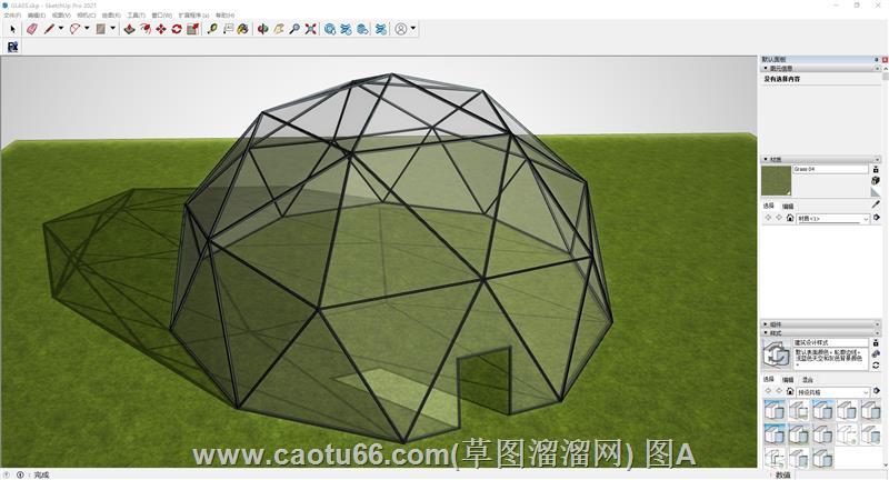 球形玻璃房阳光房泡泡屋SU模型