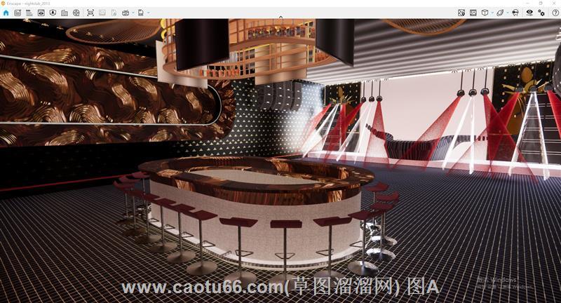 酒吧吧台大厅SU模型