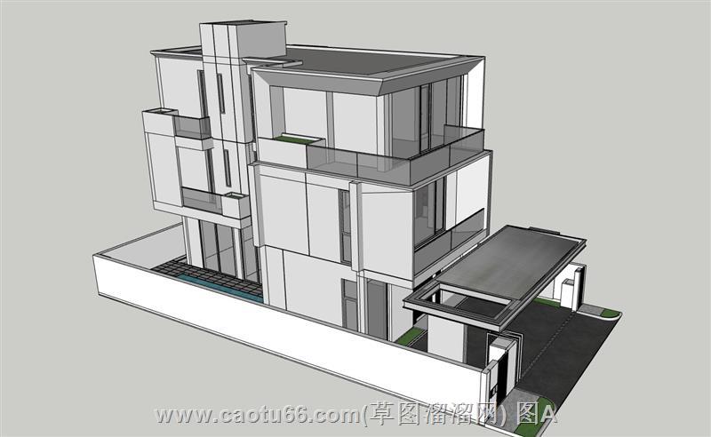 现代别墅住宅SU模型