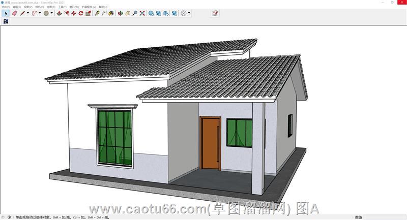 瓦片屋顶房子SU模型