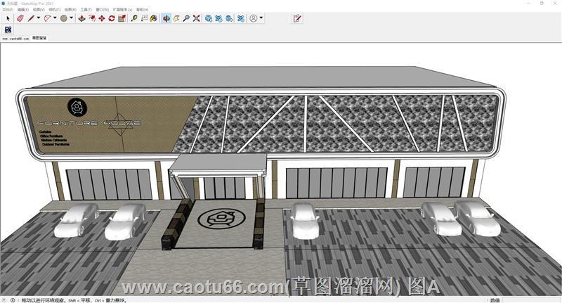 门头店面建筑SU模型