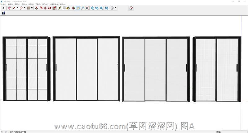 玻璃门移门SU模型