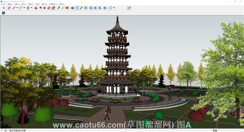 公园宝塔古建筑SU模型