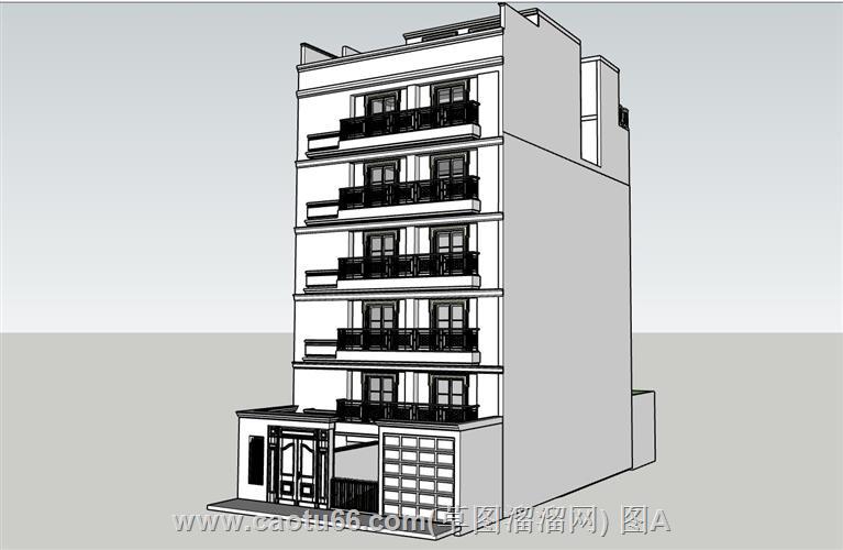 七层别墅住宅SU模型