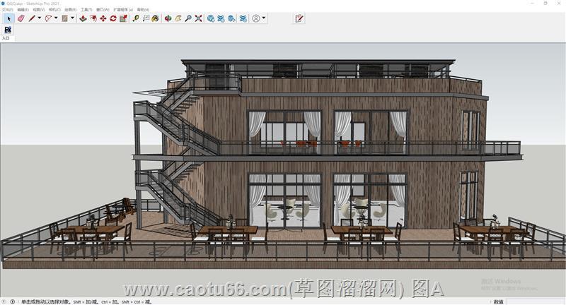 咖啡馆建筑SU模型