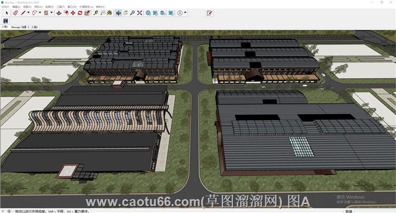 工厂厂房建筑SU模型