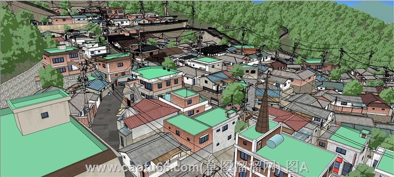 日韩乡镇村庄SU模型
