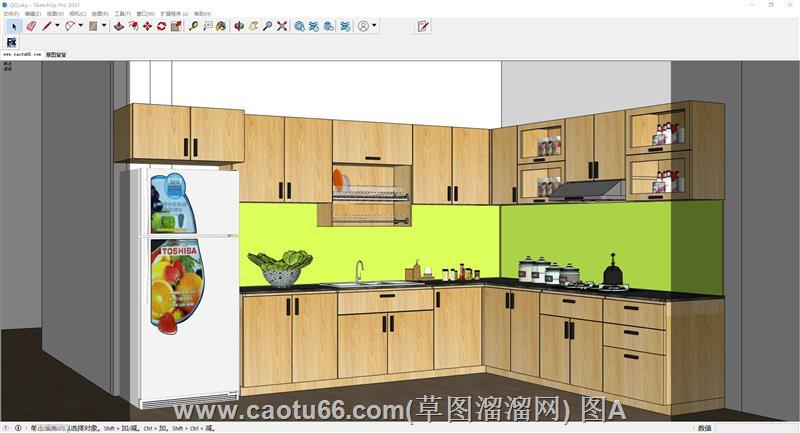 L形厨房橱柜SU模型