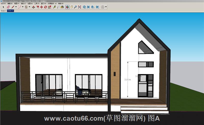 北欧风格民宿木屋SU模型