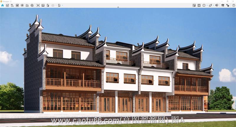 中式徽派建筑SU模型